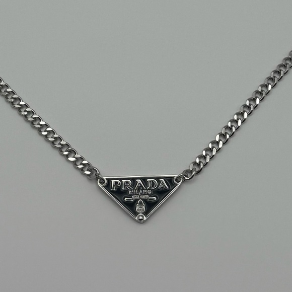 None Jewelry - New Black Triangle pendant with Silver Chain necklace